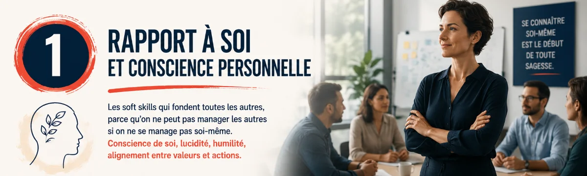 01 liste de softs skills managériales liées au rapport à soi et conscience professionnelle