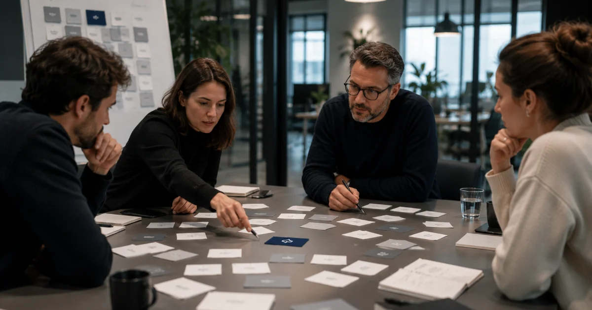 groupe de travail pour trouver des valeurs d'entreprise originales