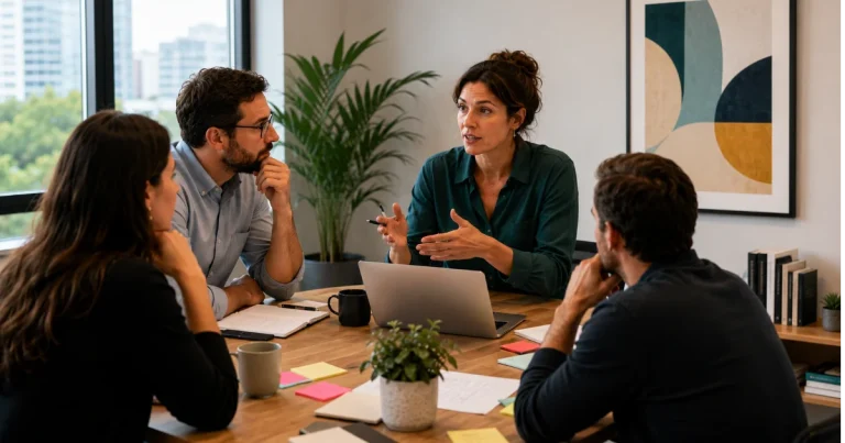 réunion pour trouver les valeur de l'entreprise