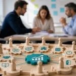 des managers travaillent à faire appliquer une formation avec les douze leviers du transfert des apprentissages transferwirksamkeit