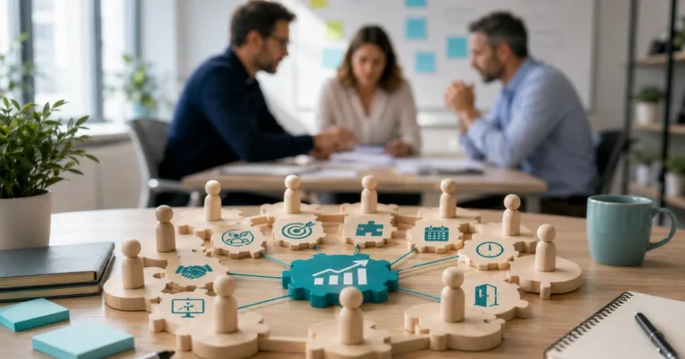 des managers travaillent à faire appliquer une formation avec les douze leviers du transfert des apprentissages transferwirksamkeit