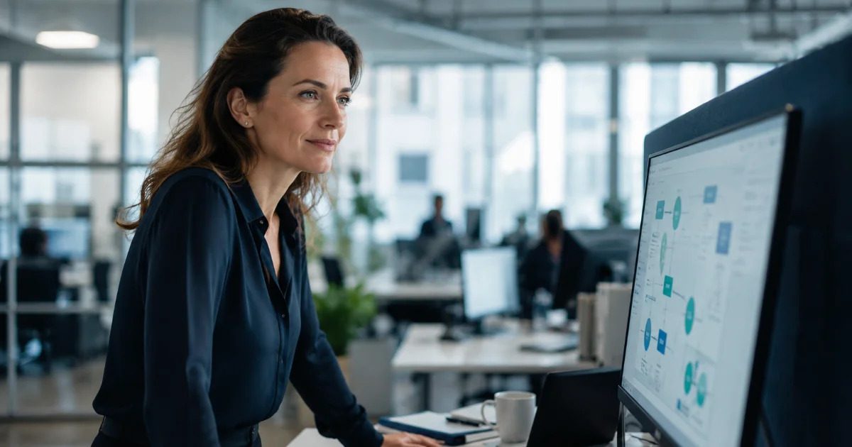 cadre experte concentrée sur son métier, illustrant le droit de ne pas manager et l'évolution de carrière sans encadrement
