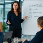 une transfer designer donne une formation à des formateurs en management