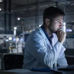 Un expert promu manager travaille seul tard le soir, illustrant le piège du manager expert.