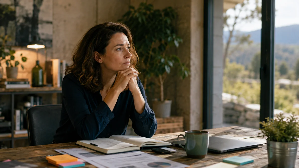 femme perdue dans ses pensée à c uase de Hypersensibilité managériale
