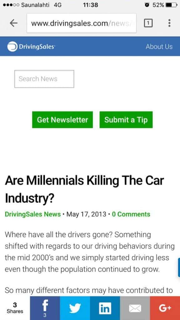 Les millennials sont en train de tuer l'industrie automobile